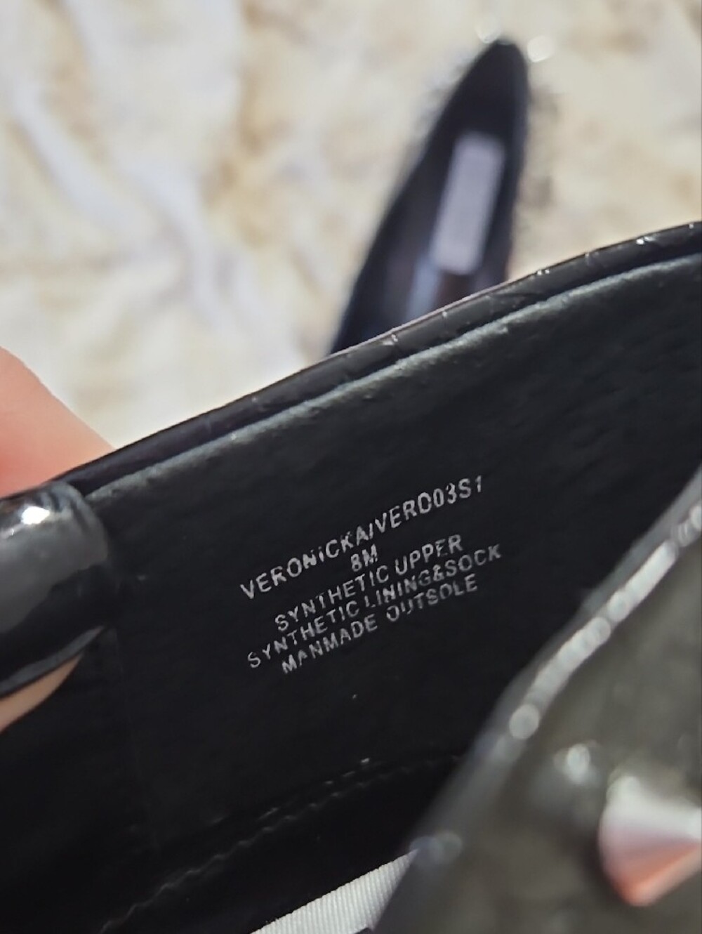 Steve Madden Black Veronicka Silver Studded Pointed Top Pump - Picture 2 of 8